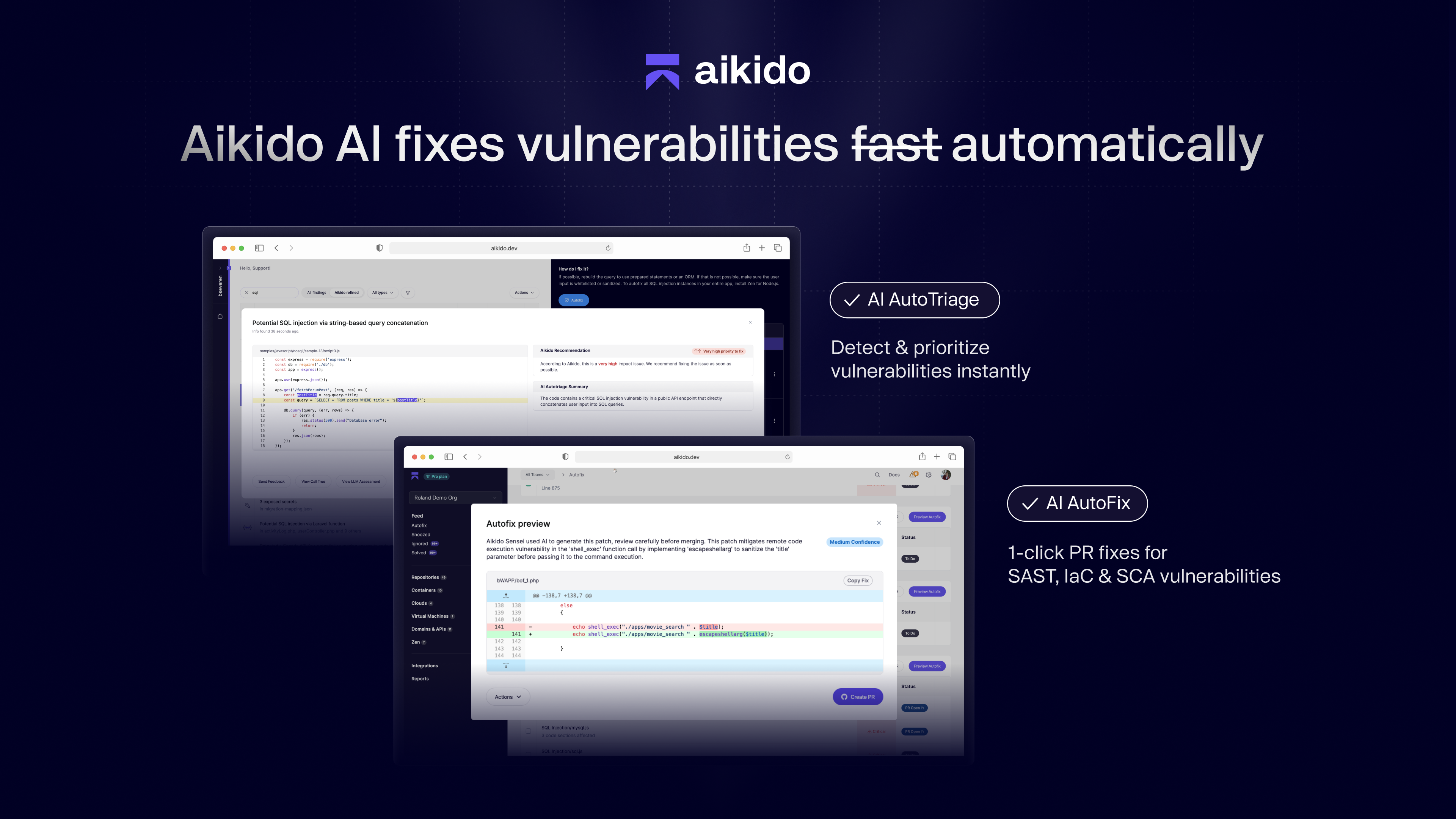 screenshot of Aikido Security